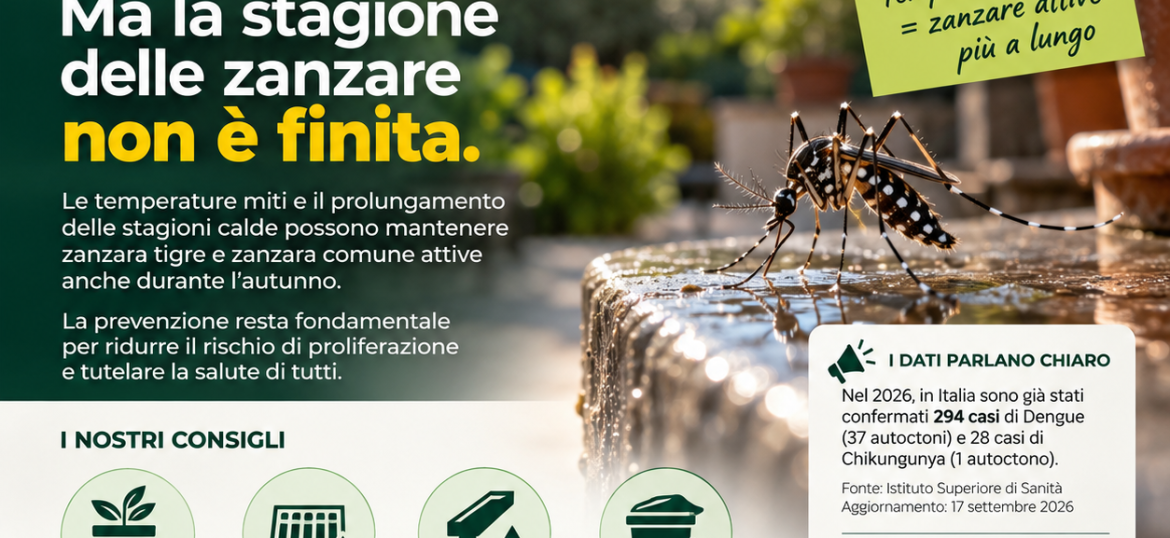 Zanzare anche a settembre: perché la prevenzione non finisce con l’estate
