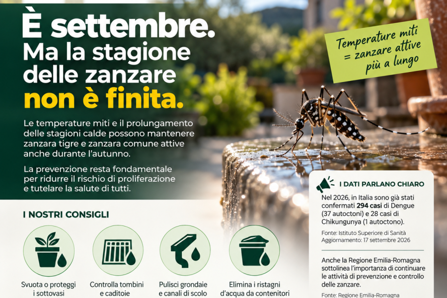 Copertina dell'articolo: Zanzare anche a settembre: perché la prevenzione non finisce con l’estate